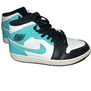 Nike Air Jordan 1 Mid Tropical Twist Teal Black Toe Men’s size 9 NO BOX